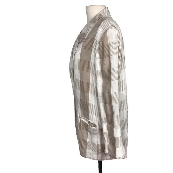 Vintage 80s Toni Garment For CC Magic Jacket Womens Medium Beige Plaid Oversize - Picture 11 of 11
